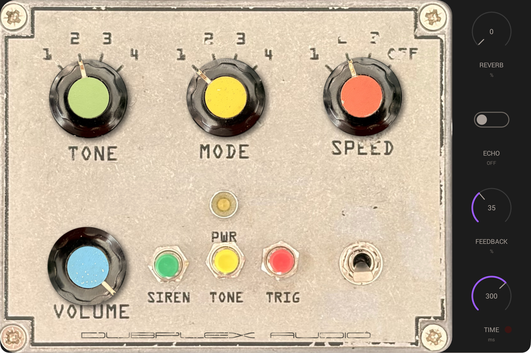 The Siren-1 plugin window