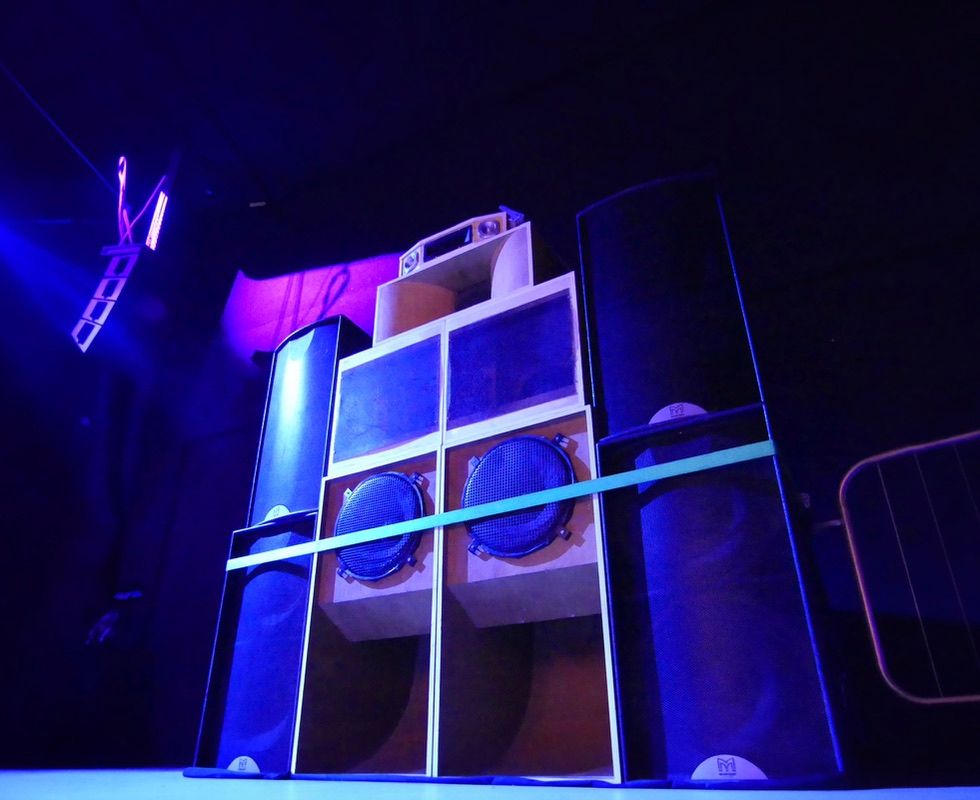 The Mooncrown Sound System speaker stack